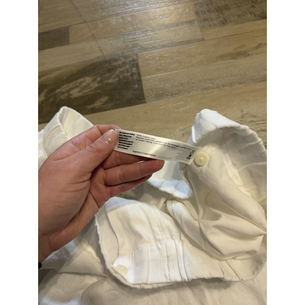 Eileen Fisher Womens XL Organic Linen Trouser Pant Wide Leg White Beach Relaxed - Picture 5 of 7
